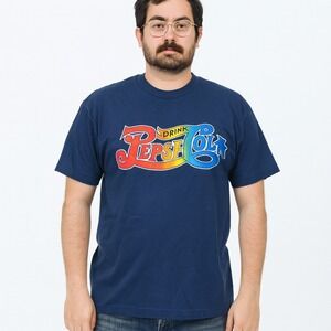 Fruit Of The Loom Pepsi Cola Short Sleeve Shirt Single Stitch Vtg 90s‎ XL NOS